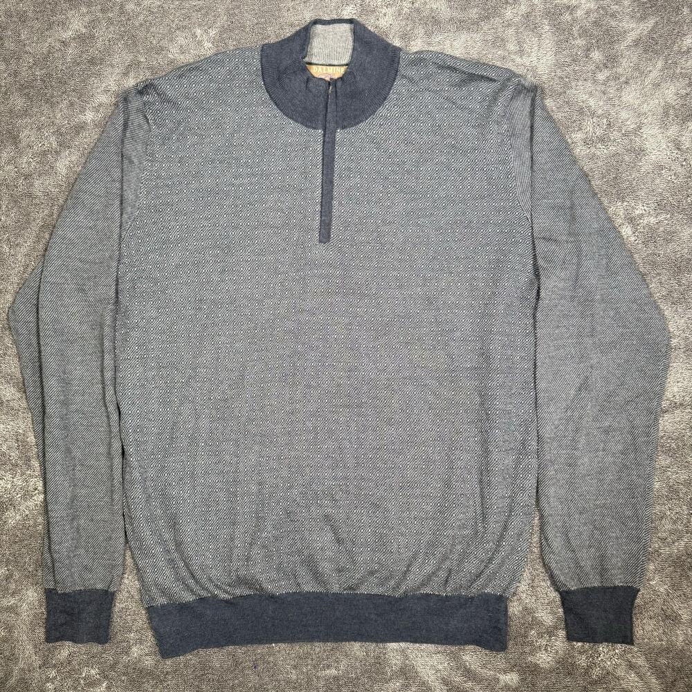 Dalmine Plus Mens Quarter Zip Cashmere Silk Sweater Size 54
